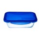 Форма для выпекания Pyrex Cook&Go, White-Blue, прямоугольная, стекло, 20x15 см, 750 г (281PG00)