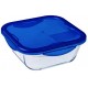 Форма для выпекания Pyrex Cook&Go, White-Blue, квадратная, стекло, 16x16 см, 710 г (285PG00)