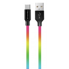 Кабель USB - USB Type-C 1 м ColorWay Multicolor, 2.4A (CW-CBUC018-MC)