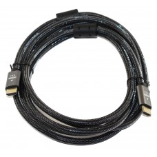 Кабель HDMI - HDMI 3 м Atcom Black, V2.1, Premium, позолочені конектори (23783)