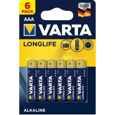 Батарейка AAA (LR03), щелочная, Varta, 6 шт, 1.5V, Blister (Varta 4103 6x)