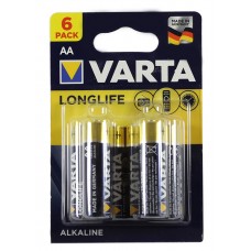 Батарейка AA (LR6), щелочная, Varta, 6 шт, 1.5V, Blister (4106 6X)