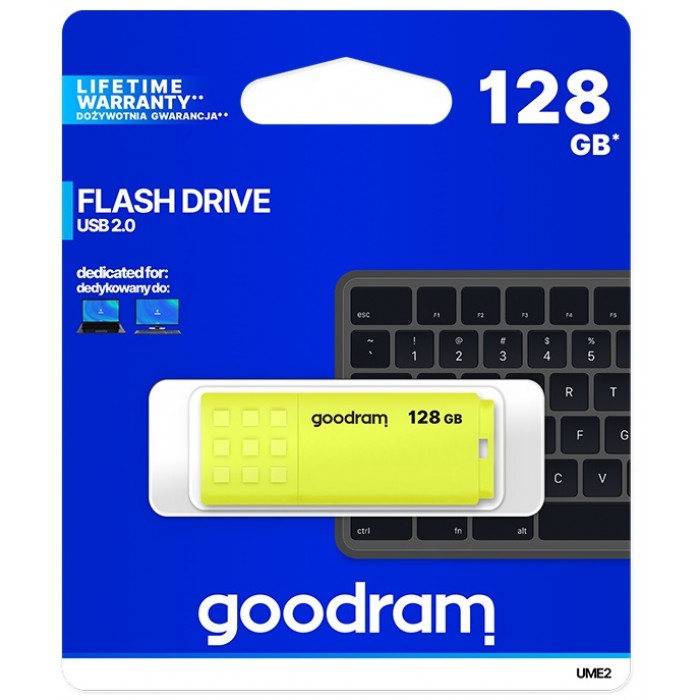 USB Flash Drive 128Gb Goodram UME2 Yellow (UME2-1280Y0R11)
