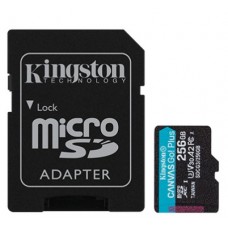 Карта пам'яті microSDXC, 256Gb, Class 10 UHS-I U3 V30 A2, Kingston, SD адаптер (SDCG3/256GB)
