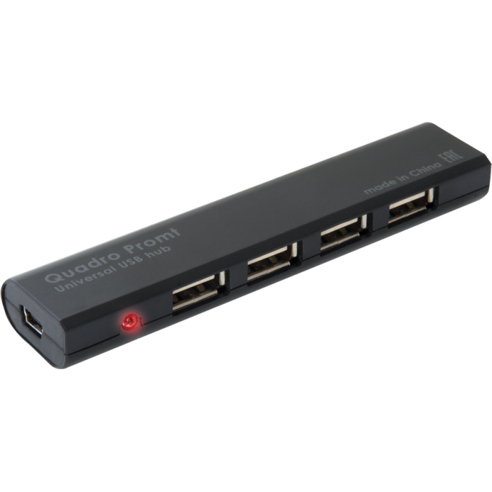 Концентратор USB 2.0 Defender Quadro Promt, Black, 4xUSB 2.0 (83200)