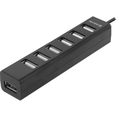 Концентратор USB 2.0 Defender Quadro Swift, Black, 7xUSB 2.0 (83203)