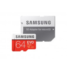 Карта памяти microSDXC, 64Gb, Class10 UHS-I, Samsung EVO Plus, SD адаптер (MB-MC64HA/RU)