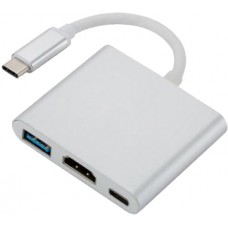 Конвертер Dynamode USB3.1 Type-C to 1хHDMI, 1хUSB 3.0, 1хUSB Type-C Female, роздільна здатність до 4K 3840x2160