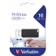 USB Flash Drive 16Gb Verbatim PinStripe, Black (49063)