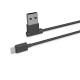 Кабель USB <-> microUSB, Hoco L Shape Round, Black, 2.1A, 1.2 м (UPM10)
