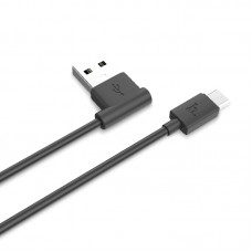 Кабель USB <-> microUSB, Hoco L Shape Round, Black, 2.1A, 1.2 м (UPM10)