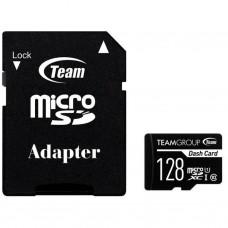 Карта памяти microSDXC, 128Gb, Class10 UHS-I, Team, Dash Card + SD адаптер (TDUSDX128GUHS03)