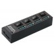Концентратор USB 3.0, 4 ports, Black, с переключателями, поддержка до 1TB (YT-3H4S/1TB)