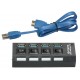 Концентратор USB 3.0, 4 ports, Black, з перемикачами, підтримка до 1TB (YT-3H4S/1TB)
