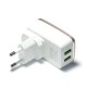Мережевий зарядний пристрій LDNIO, White, 2xUSB, 2.4A + кабель USB <-> Lightning (A2204)