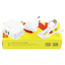 Мережевий зарядний пристрій LDNIO, White, 2xUSB, 2.4A + кабель USB <-> Lightning (A2203)