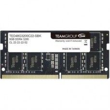 Пам'ять SO-DIMM, DDR4, 8Gb, 3200 MHz, Team, 1.2V, CL22 (TED48G3200C22-S01)