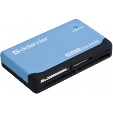Картридер зовнішній Defender Ultra, Blue/Black, USB 2.0 (83500)