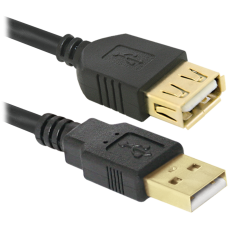 Кабель-подовжувач USB 2.0 (AM) - USB 2.0 (AF), Black, 1.8 м, Defender (87429)