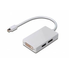 Адаптер Mini DisplayPort (M) - DisplayPort (F)+HDMI (F)+DVI (F), Assmann, White (AK-340509-002-W)