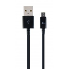 Кабель USB - micro USB 2 м Cablexpert Black, 2.1А, премиум (CC-USB2P-AMmBM-2M)