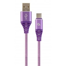 Кабель USB - USB Type-C 1 м Cablexpert Purple, 2.1А, преміум (CC-USB2B-AMCM-1M-PW)