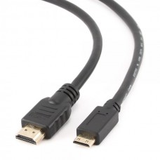 Кабель mini HDMI - HDMI 1.8 м Cablexpert Black, V1.4, позолочені конектори (CC-HDMI4C-6)
