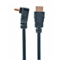 Кабель HDMI - HDMI 4.5 м Cablexpert Black, V1.4, кутовий роз'єм (CC-HDMI490-15)