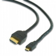 Кабель micro HDMI - HDMI 3 м Cablexpert Black, V2.0, позолочені конектори (CC-HDMID-10)