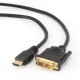 Кабель HDMI - DVI 0.5 м Cablexpert Black, 18+1 pin, позолоченные коннекторы (CC-HDMI-DVI-0.5M)