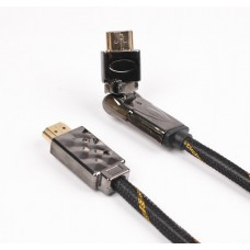 Кабель HDMI - HDMI, 3 м, Black, V1.4, Viewcon, поворотний конектор (VD516-3M)