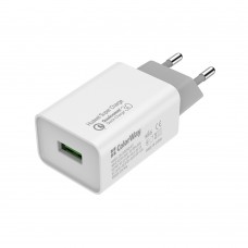 Мережевий зарядний пристрій ColorWay, White, 1xUSB, 4A, Super Charge/QC3.0 (CW-CHS014Q-WT)