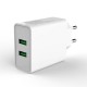 Мережевий зарядний пристрій ColorWay, White, 2xUSB, 2.4A, Quick Charge (CW-CHS017Q-WT)