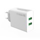 Сетевое зарядное устройство ColorWay, White, 2xUSB, 2.4A, Quick Charge (CW-CHS017Q-WT)