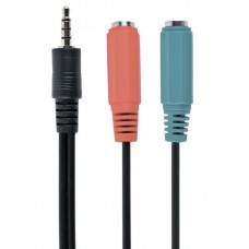 Перехідник звуковий Cablexpert 3.5мм 4-pin М/F 3.5мм + мікрофон 