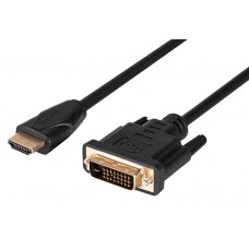 Кабель HDMI - DVI-D, 1.8 м, Black, 2E, позолочені конектори (2E-W1701)