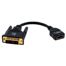 Адаптер DVI-D (M) - HDMI (F), Kramer, Black, 30 см (ADC-DM/HF)