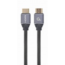 Кабель HDMI - HDMI 1 м Cablexpert Black/Gray, V2.0, позолочені конектори (CCBP-HDMI-1M)