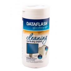 Серветки чистячі Data Flash для екранів, суха + волога, 50 шт (DF1511)
