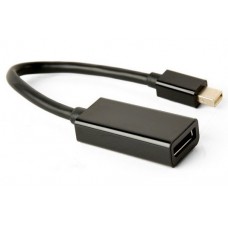 Адаптер Mini DisplayPort (M) - DisplayPort (F), Cablexpert, Black, 10 см (A-mDPM-DPF4K-01)