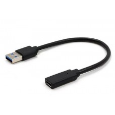 Переходник Type-C (F) - USB 3.1 (M), Black, Cablexpert, 10 см (A-USB3-AMCF-01)