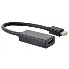 Адаптер Mini DisplayPort (M) - HDMI (F), Cablexpert, Black, 15 см (A-mDPM-HDMIF4K-01)
