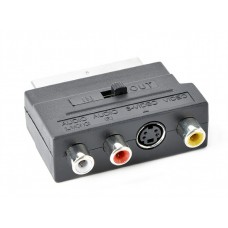 Адаптер SCART/RCA/S-VIDEO Cablexpert, двонаправлений аудіо-відео адаптер, Black (CCV-4415)