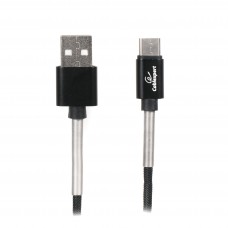 Кабель USB - USB Type-C 1 м Cablexpert Black, 2.4А, премиум (CCPB-C-USB-06BK)