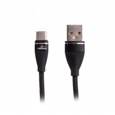 Кабель USB 2.0 - 1.0м AM/Type-C Cablexpert CCPB-C-USB-11BK, 2.4А, преміум, черный (CCPB-C-USB-11BK)