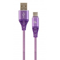Кабель USB - USB Type-C 2 м Cablexpert Purple, 2.1А, премиум (CC-USB2B-AMCM-2M-PW)