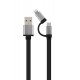 Кабель USB 2.0 - 1.0м BM-папа/Lightning/Micro USB Cablexpert CC-USB2-AM8PmB-1M-SG черный