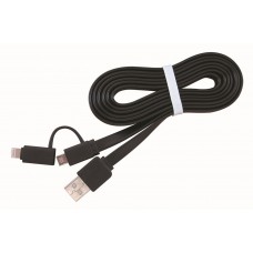 Кабель USB - Lightning + micro USB 1 м Cablexpert Black (CC-USB2-AMLM2-1M)