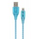 Кабель USB - Lightning 1 м Cablexpert Blue, 2.1А, премиум (CC-USB2B-AMLM-1M-VW)