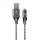 Кабель USB - Lightning 1 м Cablexpert Grey, 2.1А, премиум (CC-USB2B-AMLM-1M-WB2)